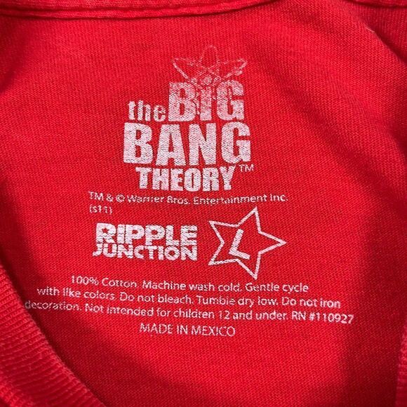 Big Bang Theory Mens T-Shirt - Bazinga! Sheldon Sz Large Ripple Junction - Picture 8 of 9
